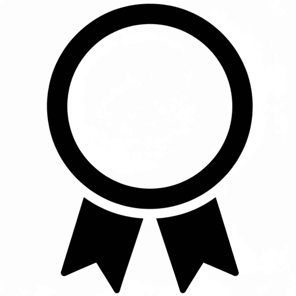 icone for word certification in black