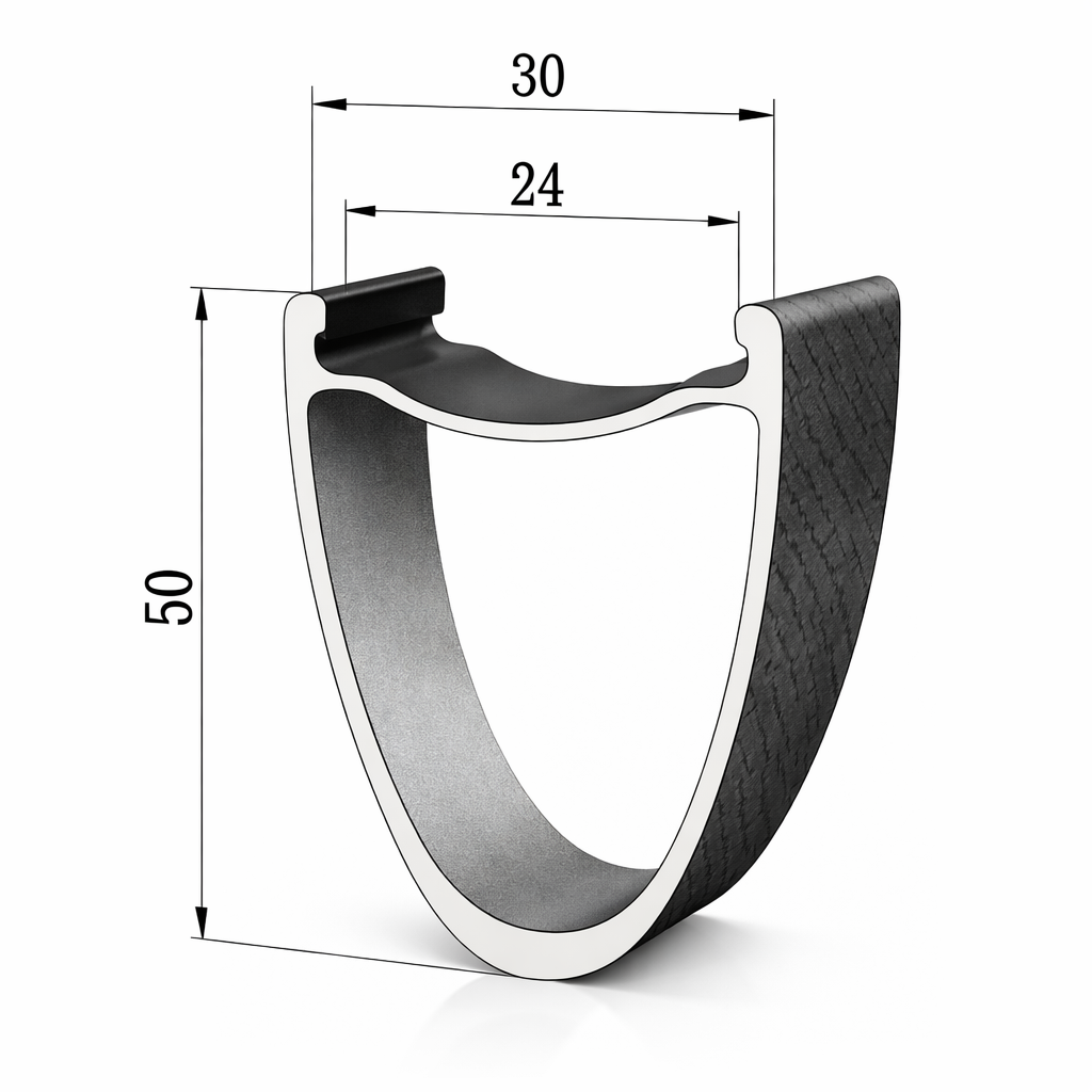 SPEEDSAFE SS30G 50mm hooked Carbon Rim